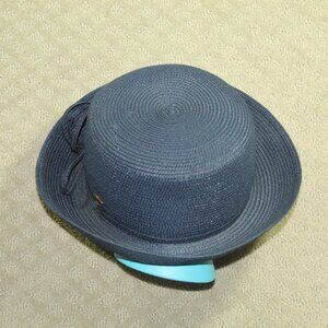 The Scala Collection Navy Blue Round Dome Bowler Hat